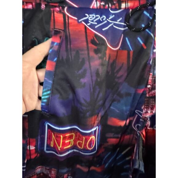 Drill Clothing Co Fresh Prince Bel-Air Neon Open Print Shorts Large - New - Picture 4 of 8